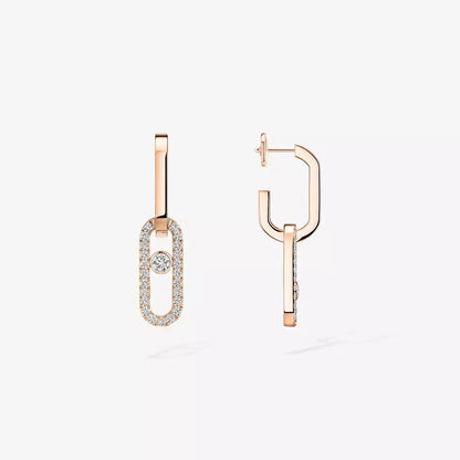 [ Moco ]Move Link Diamond Earrings