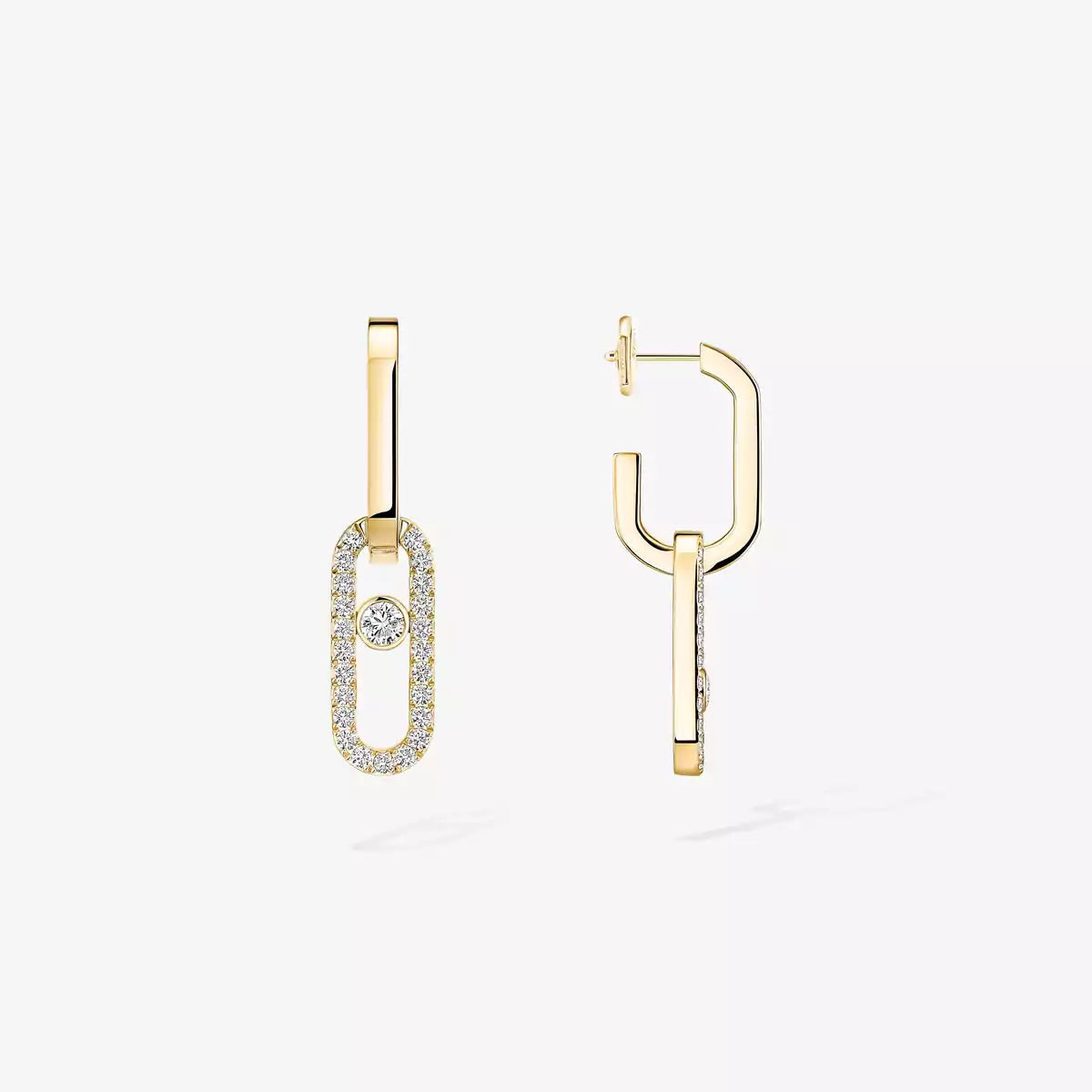 [ Moco ]Move Link Diamond Earrings