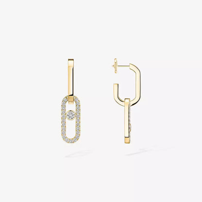 [ Moco ]Move Link Diamond Earrings