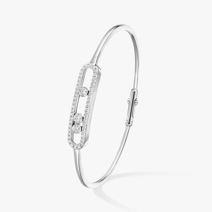 [ Moco ]Move Pavé Diamond Bangle Bracelet M
