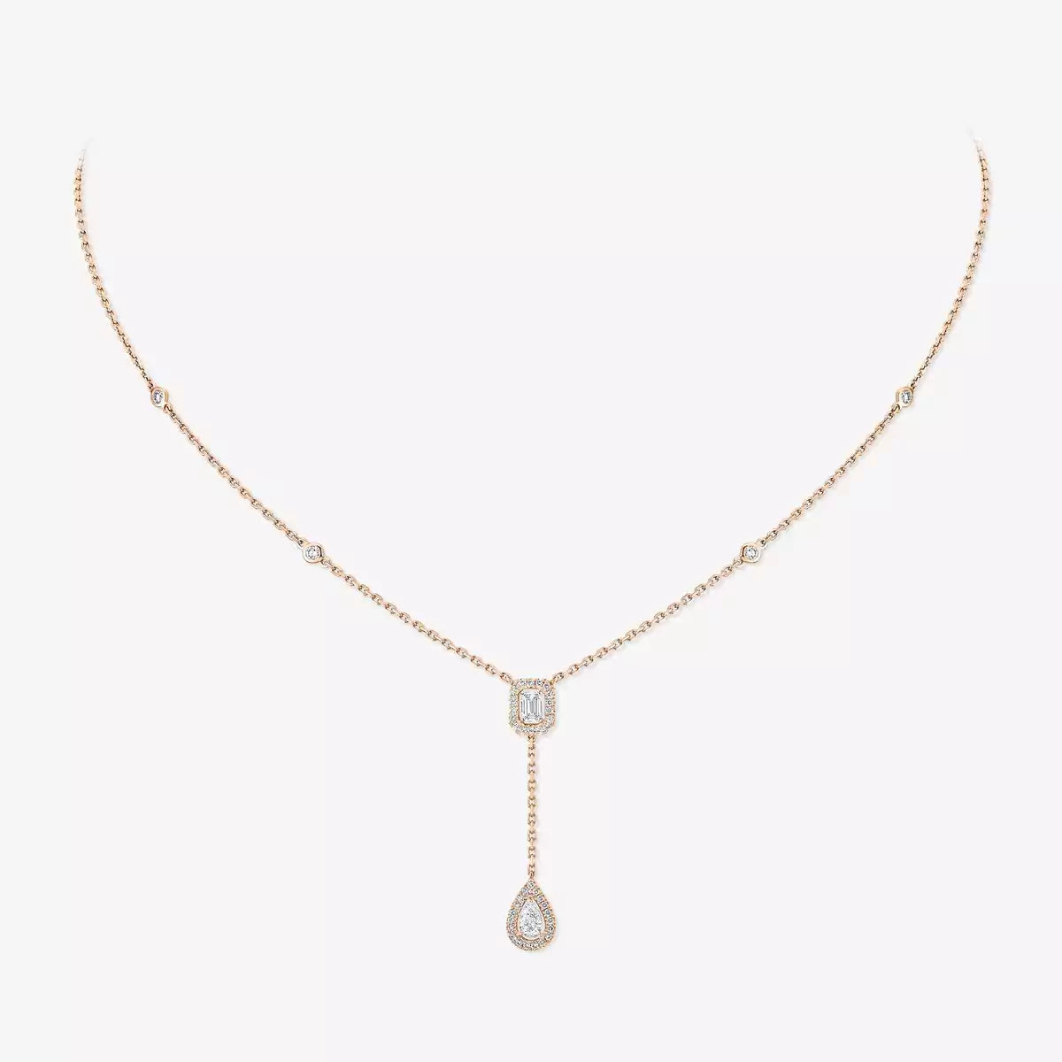 [ Moco ]Gold Diamond Tie Necklace