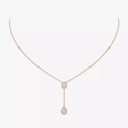 [ Moco ]Gold Diamond Tie Necklace