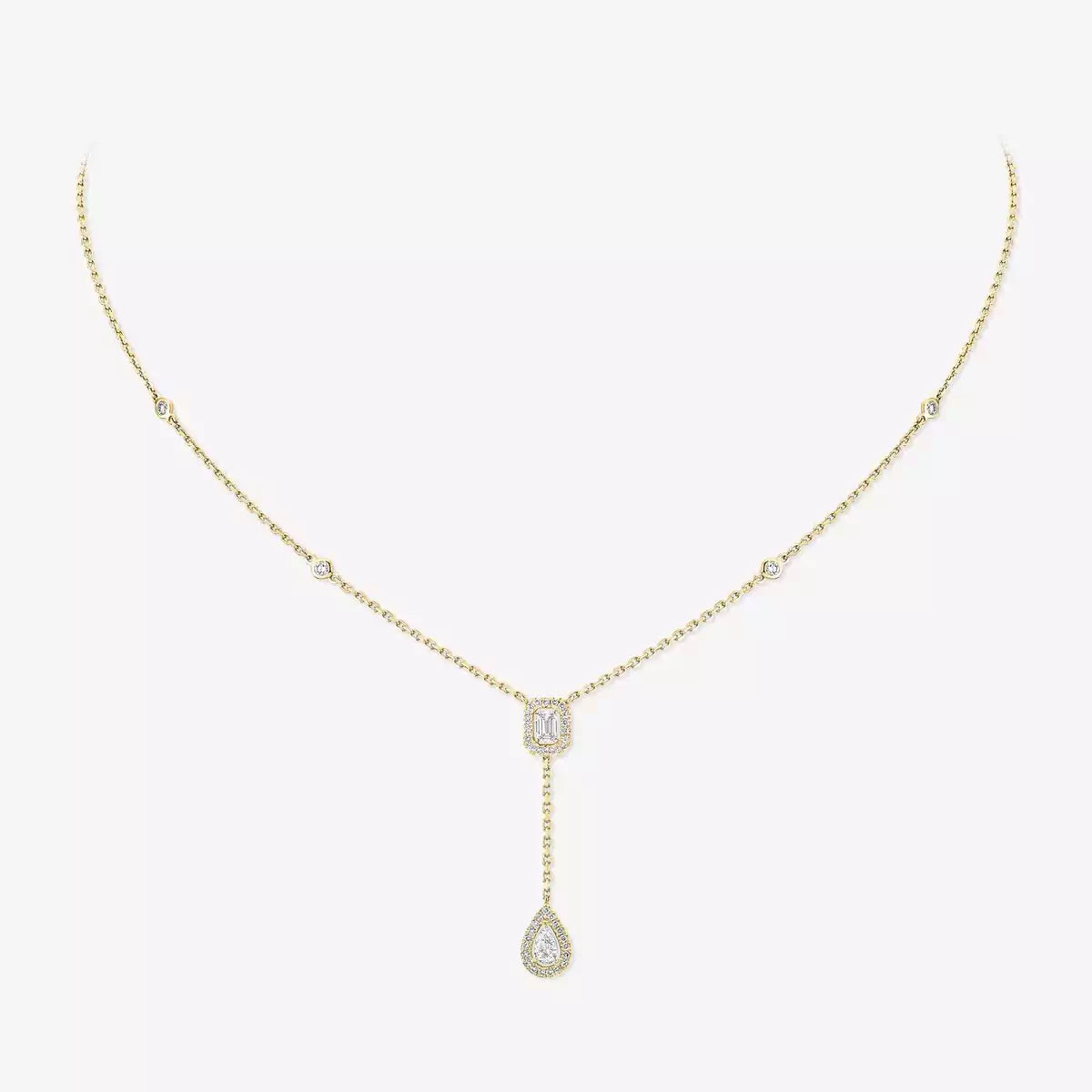 [ Moco ]Gold Diamond Tie Necklace