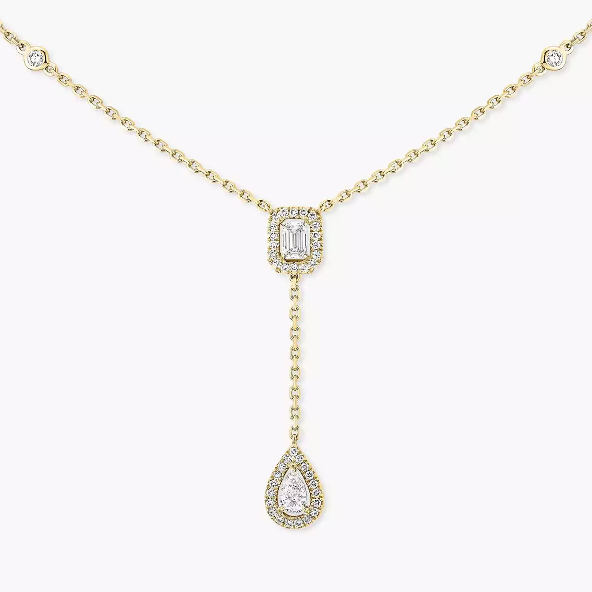 [ Moco ]Gold Diamond Tie Necklace
