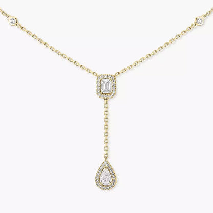 [ Moco ]Gold Diamond Tie Necklace