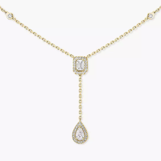 [ Moco ]Gold Diamond Tie Necklace