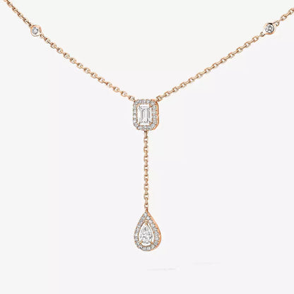 [ Moco ]Gold Diamond Tie Necklace