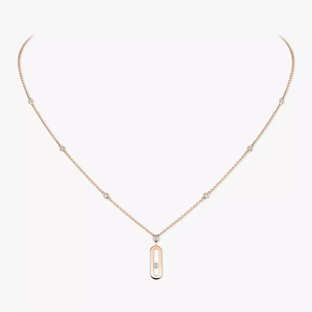 [ Moco ] Move Uno Gold Diamond Long Necklace