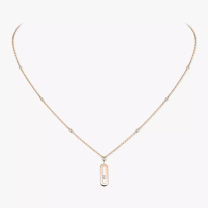 [ Moco ] Move Uno Gold Diamond Long Necklace