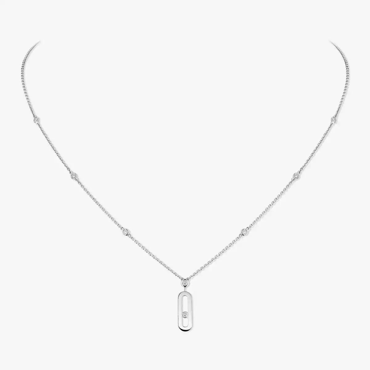 [ Moco ] Move Uno Gold Diamond Long Necklace
