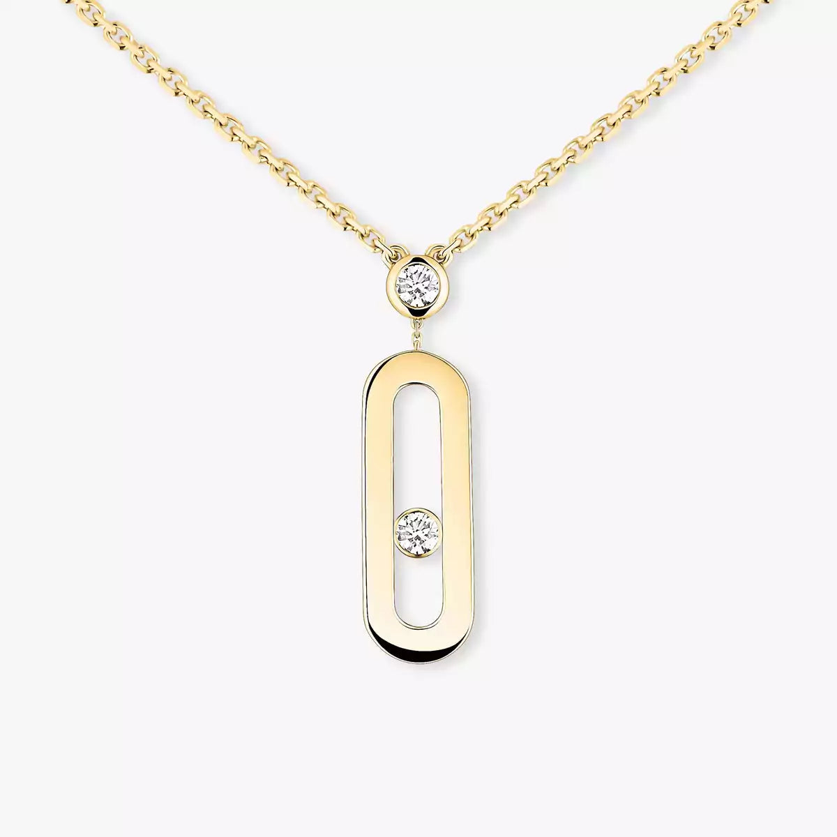 [ Moco ] Move Uno Gold Diamond Long Necklace