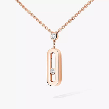 [ Moco ] Move Uno Gold Diamond Long Necklace