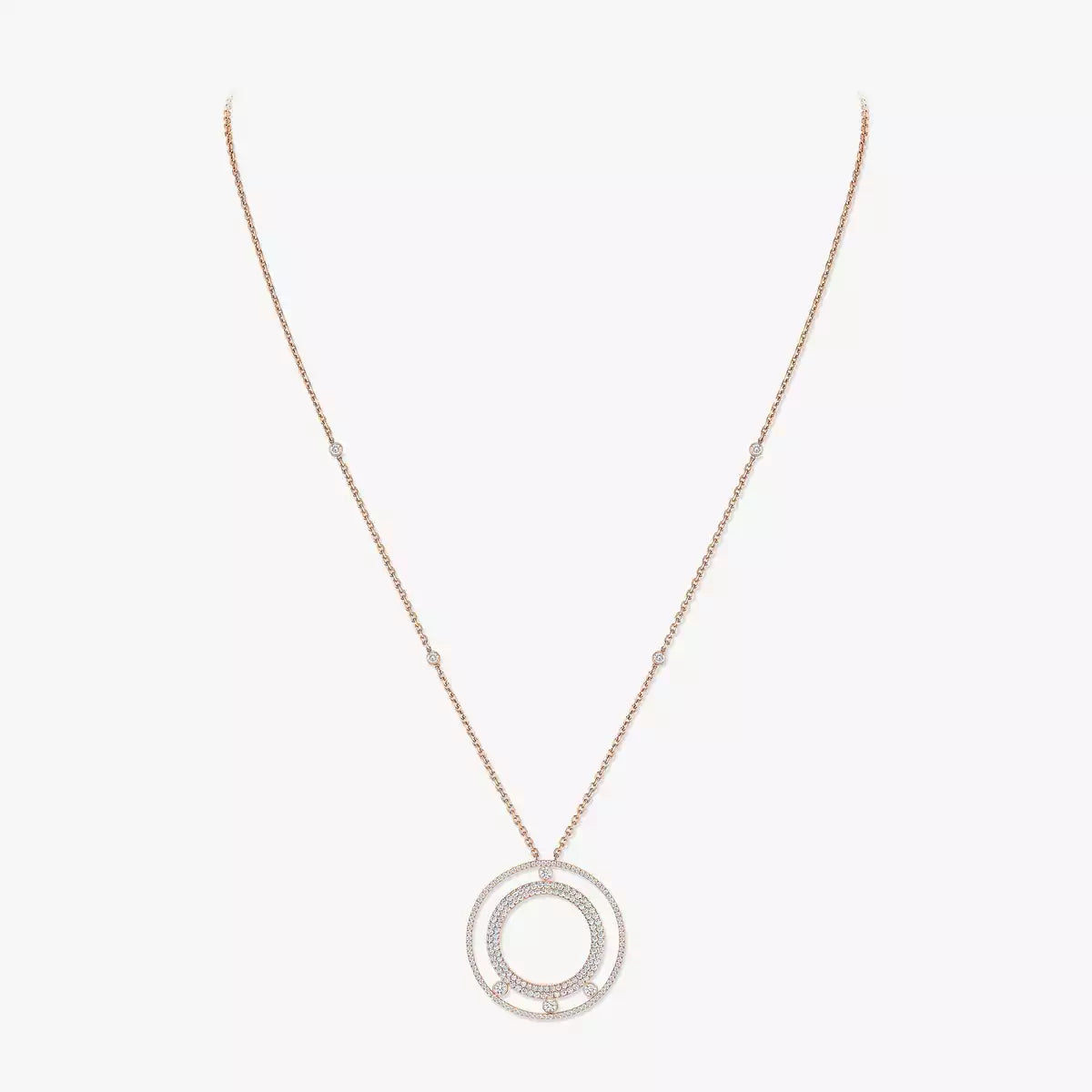 [ Moco ]Move Romane Long Pave_-Set Diamond Necklace
