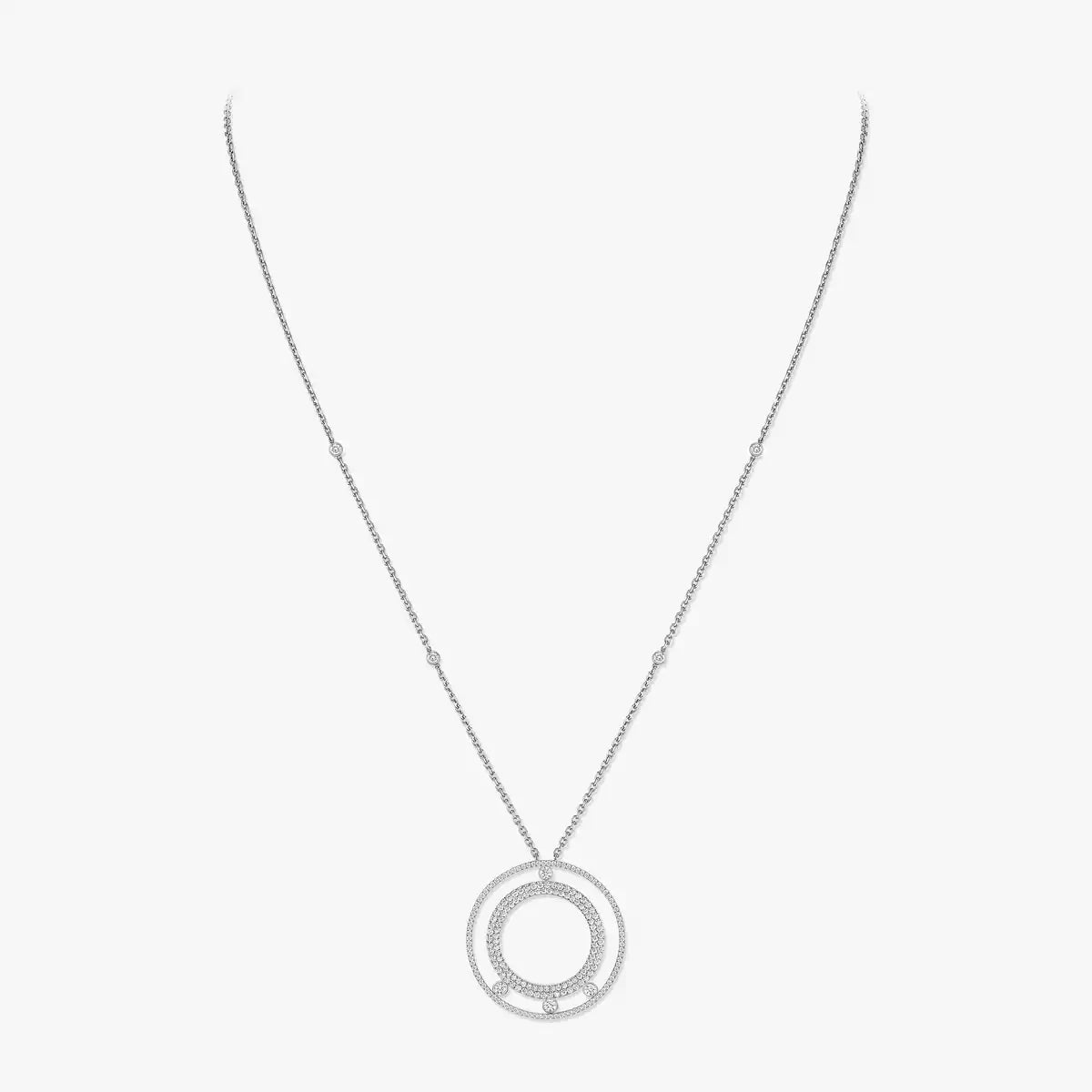 [ Moco ]Move Romane Long Pave_-Set Diamond Necklace