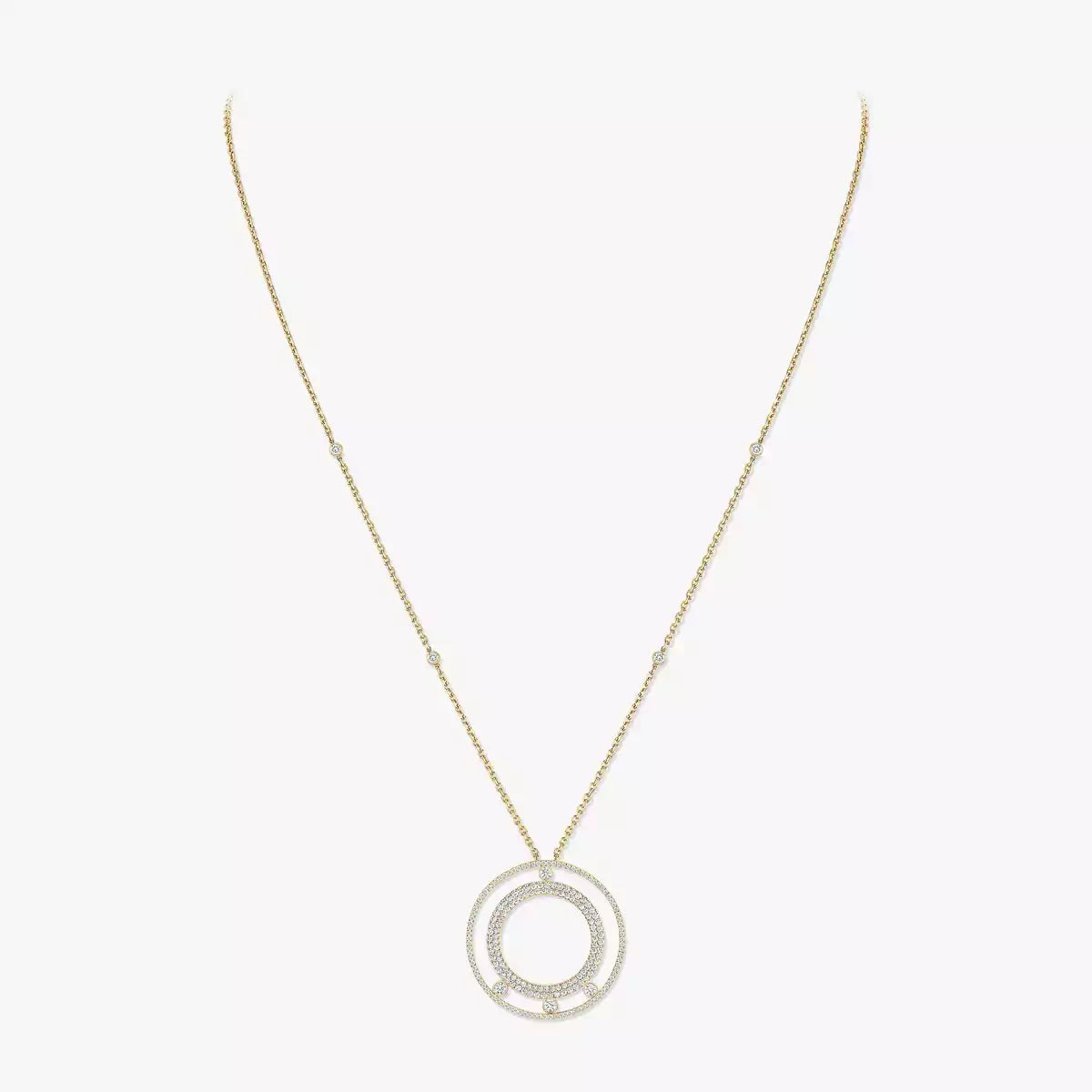 [ Moco ]Move Romane Long Pave_-Set Diamond Necklace