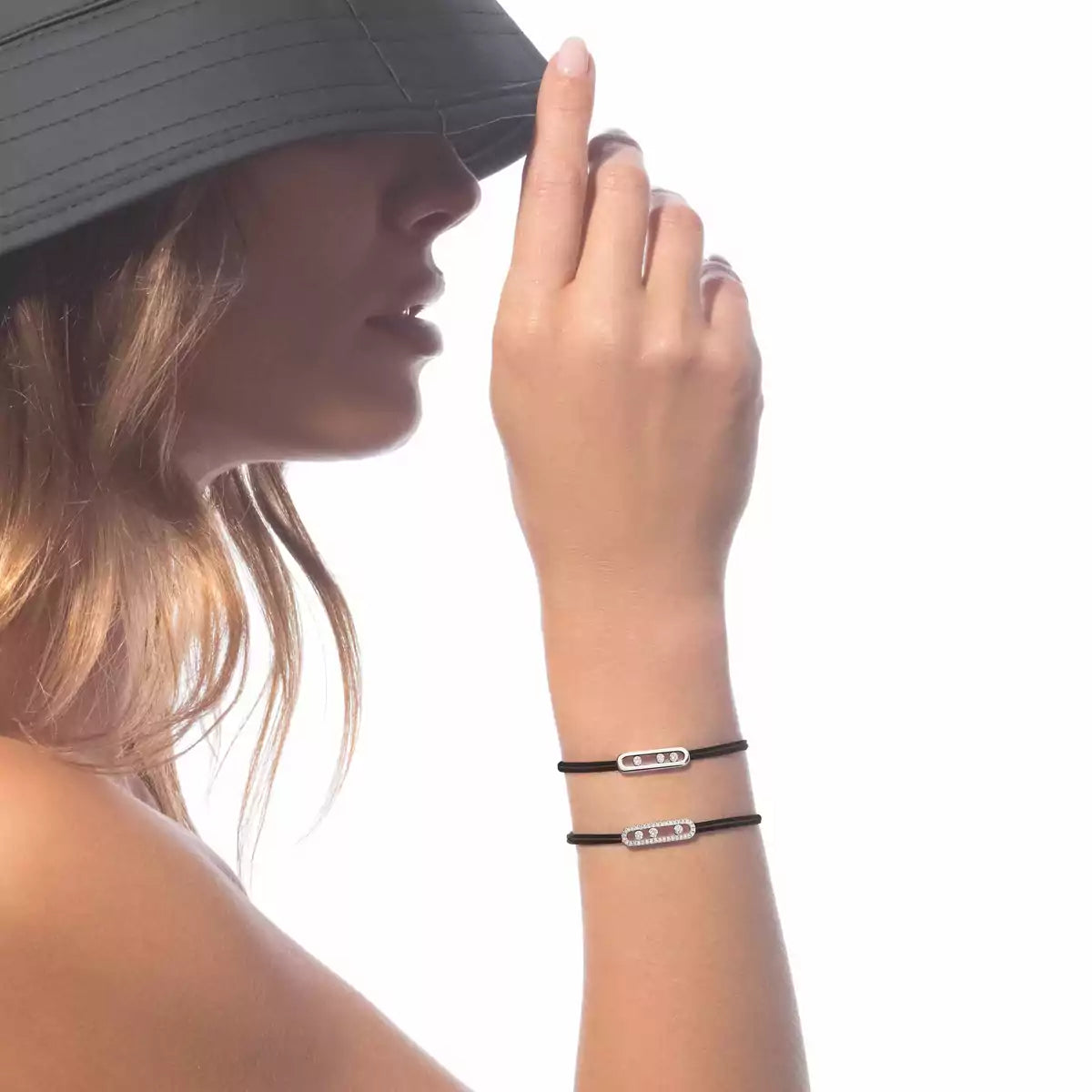 [ Moco ]Messika Care(s) pink cord pavé bracelet