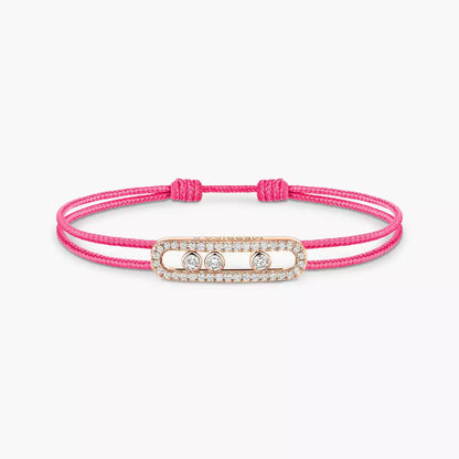 [ Moco ]Messika Care(s) pink cord pavé bracelet