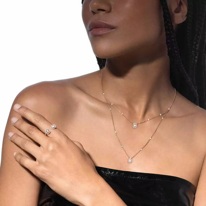 [ Moco ]Diamond Necklace My Twin 2 Rows
