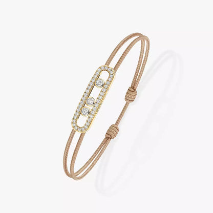 [ Moco ]Messika Care(s) pink cord pavé bracelet