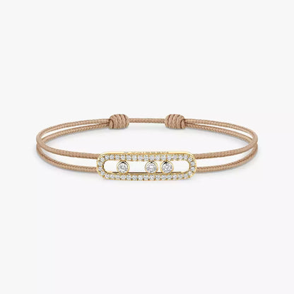 [ Moco ]Messika Care(s) pink cord pavé bracelet