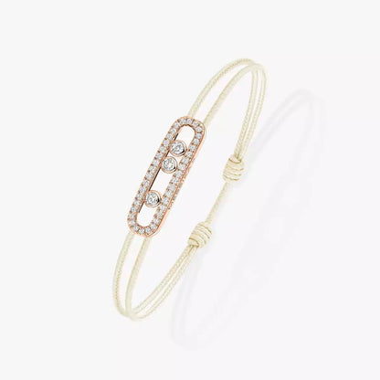 [ Moco ]Messika Care(s) pink cord pavé bracelet