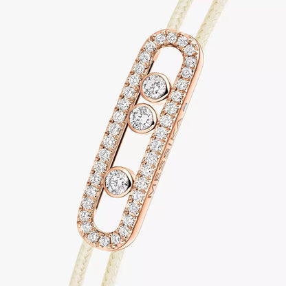 [ Moco ]Messika Care(s) pink cord pavé bracelet
