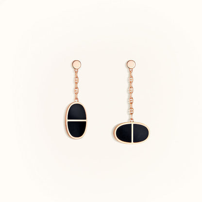 ¡®Moco¡¯CHAINE VERSO BLACK CERAMIC EARRINGS