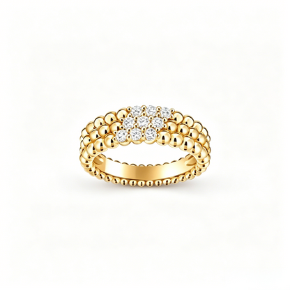 [Moco ] THREE-ROW DIAMOND RING
