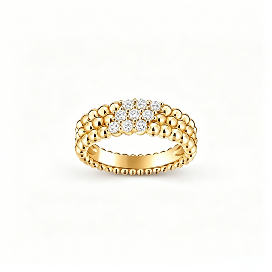 [Moco ] THREE-ROW DIAMOND RING