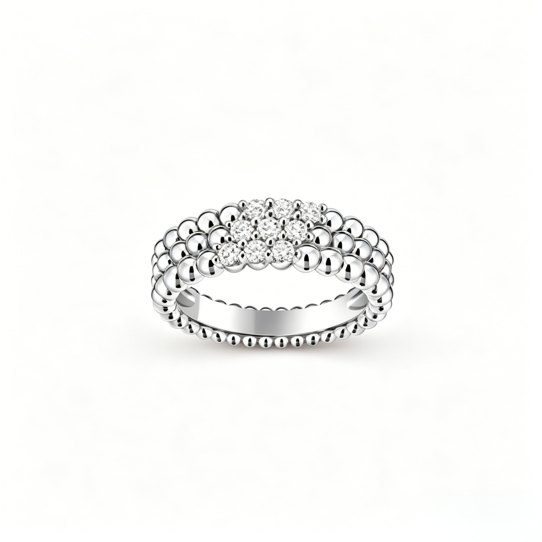 [Moco ] THREE-ROW DIAMOND RING