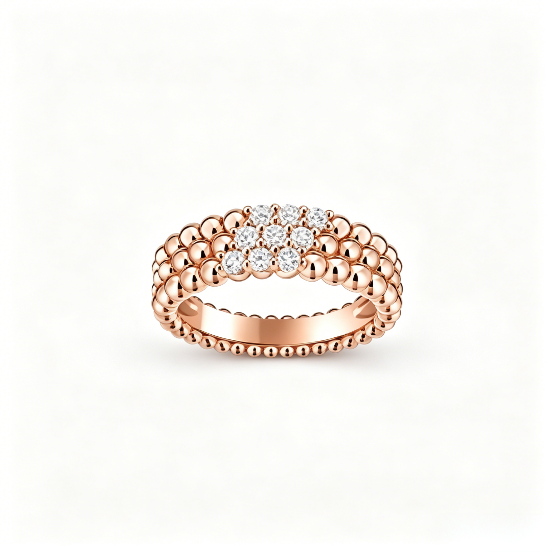 [Moco ] THREE-ROW DIAMOND RING