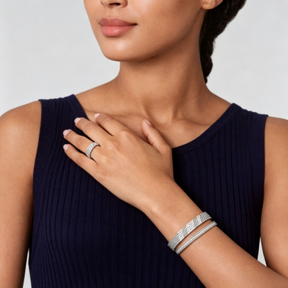 [Moco ] THREE-ROW DIAMOND RING