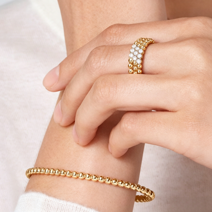 [Moco ] THREE-ROW DIAMOND RING