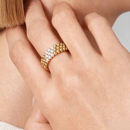 [Moco ] THREE-ROW DIAMOND RING