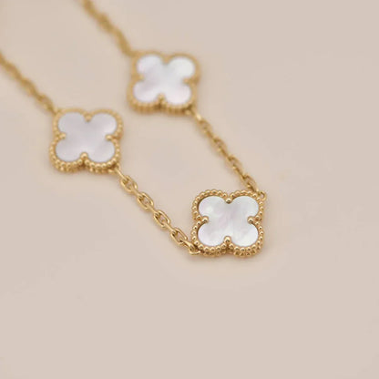 [Moco]New CLOVER WHITE PEARL MOP 5 MOTIF BRACELET COLLECTION