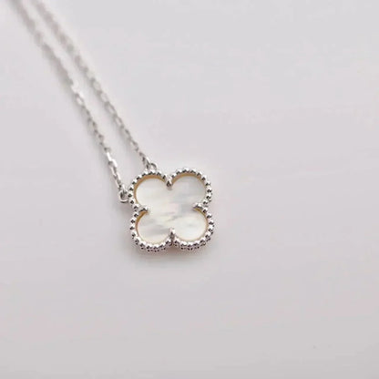 ¡®Moco¡¯CLOVER  15MM WHITE MOTHER-OF-PEARL SILVER