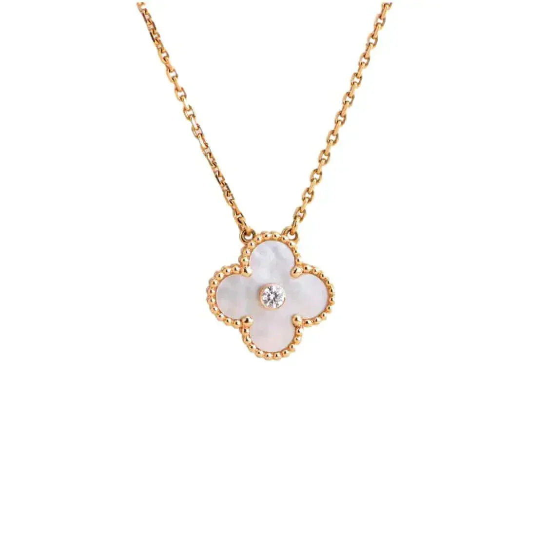 ¡®Moco¡¯CLOVER 15MM DIAMOND WHITE FRITILLARIA NECKLACE