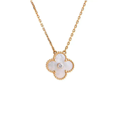 ¡®Moco¡¯CLOVER 15MM DIAMOND WHITE FRITILLARIA NECKLACE
