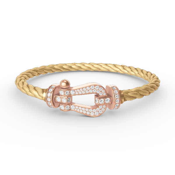 ¡®Moco¡¯FORCE LARGE HORSESHOE FULL DIAMOND BRACELET ROSE GOLD