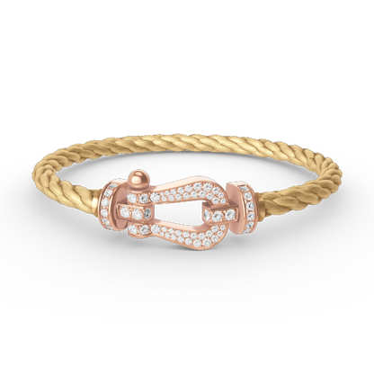¡®Moco¡¯FORCE LARGE HORSESHOE FULL DIAMOND BRACELET ROSE GOLD