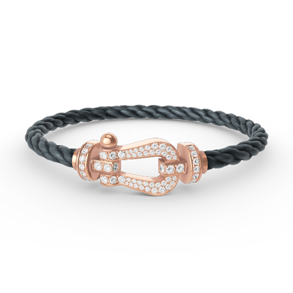¡®Moco¡¯FORCE LARGE HORSESHOE FULL DIAMOND BRACELET ROSE GOLD