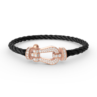 ¡®Moco¡¯FORCE LARGE HORSESHOE FULL DIAMOND BRACELET ROSE GOLD