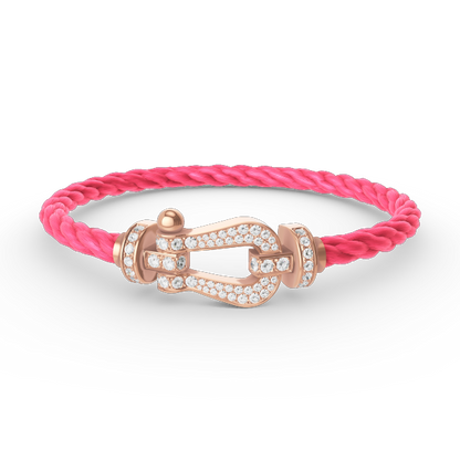 ¡®Moco¡¯FORCE LARGE HORSESHOE FULL DIAMOND BRACELET ROSE GOLD