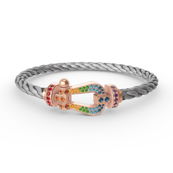 ¡®Moco¡¯FORCE LARGE HORSESHOE  COLORED DIAMOND BRACELET ROSE GOLD