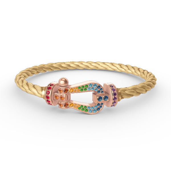 ¡®Moco¡¯FORCE LARGE HORSESHOE  COLORED DIAMOND BRACELET ROSE GOLD