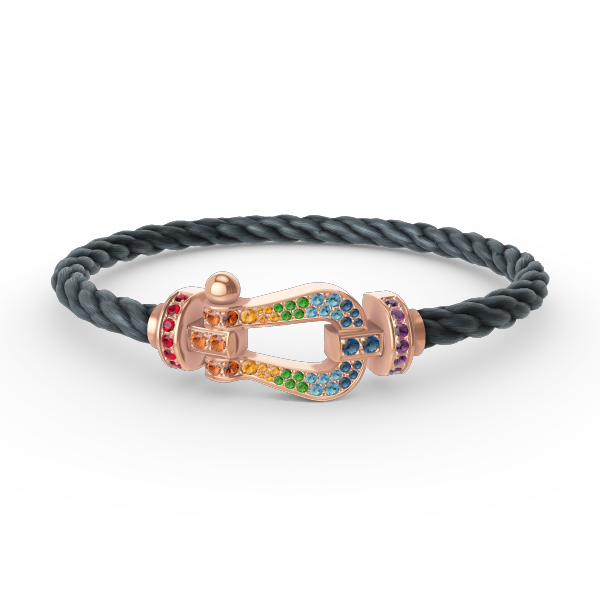 ¡®Moco¡¯FORCE LARGE HORSESHOE  COLORED DIAMOND BRACELET ROSE GOLD