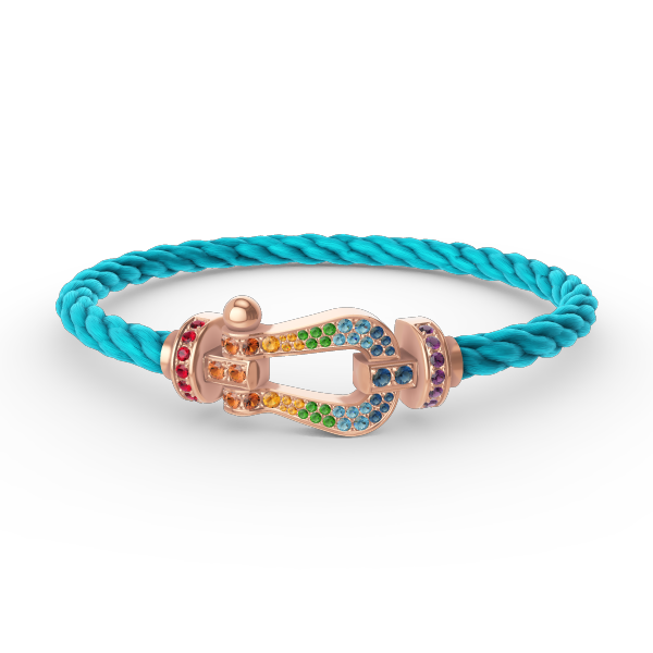 ¡®Moco¡¯FORCE LARGE HORSESHOE  COLORED DIAMOND BRACELET ROSE GOLD