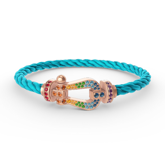 ¡®Moco¡¯FORCE LARGE HORSESHOE  COLORED DIAMOND BRACELET ROSE GOLD