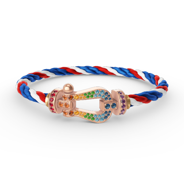 ¡®Moco¡¯FORCE LARGE HORSESHOE  COLORED DIAMOND BRACELET ROSE GOLD