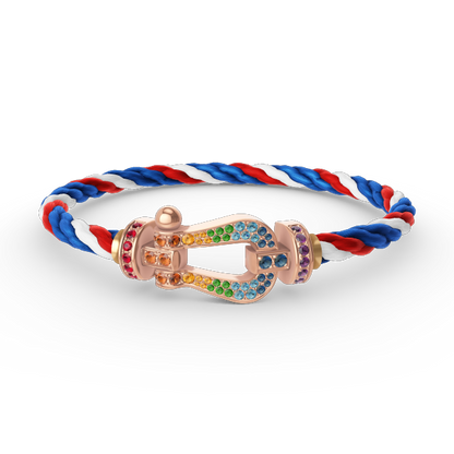 ¡®Moco¡¯FORCE LARGE HORSESHOE  COLORED DIAMOND BRACELET ROSE GOLD